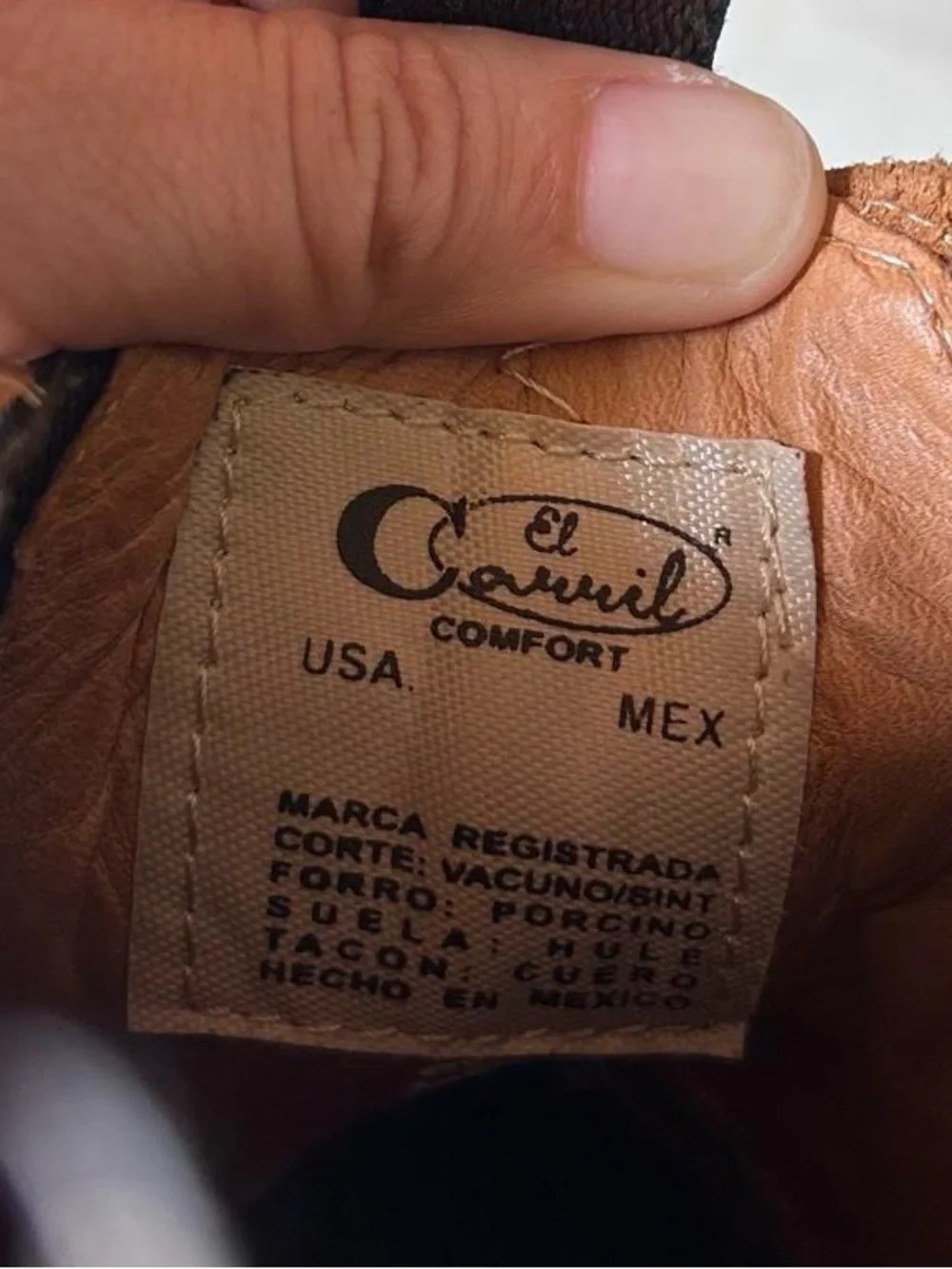 El Carril brown leather Chelsea boots with white stitching